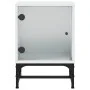 Mesitas de noche con puertas de vidrio 2 uds blanco 35x37x50 cm de , Mesitas de noche - Ref: Foro24-836519, Precio: 46,77 €, ...