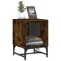 Bedside tables with glass doors 2 units smoked oak 35x37x50 cm by , Nightstands - Ref: Foro24-836527, Price: 45,56 €, Discoun...