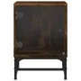 Bedside tables with glass doors 2 units smoked oak 35x37x50 cm by , Nightstands - Ref: Foro24-836527, Price: 45,56 €, Discoun...