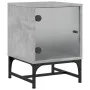 Nachttische mit Glastüren 2 Stück betongrau 35x37x50 cm von , Nachttische - Ref: Foro24-836525, Preis: 45,71 €, Rabatt: %