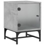 Nachttische mit Glastüren 2 Stück betongrau 35x37x50 cm von , Nachttische - Ref: Foro24-836525, Preis: 46,10 €, Rabatt: %