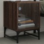 Nachttische mit Glastür, 2 Stück, braune Eiche, 35 x 37 x 50 cm von , Nachttische - Ref: Foro24-836531, Preis: 47,20 €, Rabat...