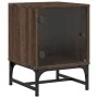 Mesitas noche puertas de vidrio 2 uds roble marrón 35x37x50 cm de , Mesitas de noche - Ref: Foro24-836531, Precio: 46,77 €, D...