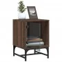 Mesitas noche puertas de vidrio 2 uds roble marrón 35x37x50 cm de , Mesitas de noche - Ref: Foro24-836531, Precio: 46,77 €, D...