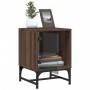 Mesitas noche puertas de vidrio 2 uds roble marrón 35x37x50 cm de , Mesitas de noche - Ref: Foro24-836531, Precio: 47,20 €, D...