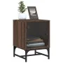 Mesitas noche puertas de vidrio 2 uds roble marrón 35x37x50 cm de , Mesitas de noche - Ref: Foro24-836531, Precio: 46,77 €, D...