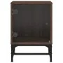 Mesitas noche puertas de vidrio 2 uds roble marrón 35x37x50 cm de , Mesitas de noche - Ref: Foro24-836531, Precio: 46,77 €, D...