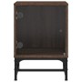 Mesitas noche puertas de vidrio 2 uds roble marrón 35x37x50 cm de , Mesitas de noche - Ref: Foro24-836531, Precio: 47,20 €, D...