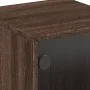 Mesitas noche puertas de vidrio 2 uds roble marrón 35x37x50 cm de , Mesitas de noche - Ref: Foro24-836531, Precio: 46,77 €, D...