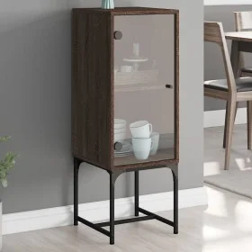 Zusatzschrank mit Glastür aus brauner Eiche 35x37x100 cm von , Sideboards - Ref: Foro24-836559, Preis: 52,08 €, Rabatt: %