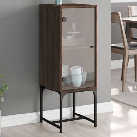 Zusatzschrank mit Glastür aus brauner Eiche 35x37x100 cm von , Sideboards - Ref: Foro24-836559, Preis: 52,73 €, Rabatt: %