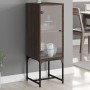 Armario auxiliar con puerta de vidrio marrón roble 35x37x100 cm de , Aparadores - Ref: Foro24-836559, Precio: 52,73 €, Descue...