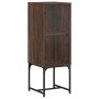 Armario auxiliar con puerta de vidrio marrón roble 35x37x100 cm de , Aparadores - Ref: Foro24-836559, Precio: 52,73 €, Descue...