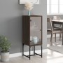 Armario auxiliar con puerta de vidrio marrón roble 35x37x100 cm de , Aparadores - Ref: Foro24-836559, Precio: 52,73 €, Descue...