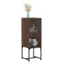 Armario auxiliar con puerta de vidrio marrón roble 35x37x100 cm de , Aparadores - Ref: Foro24-836559, Precio: 52,73 €, Descue...