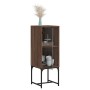 Armario auxiliar con puerta de vidrio marrón roble 35x37x100 cm de , Aparadores - Ref: Foro24-836559, Precio: 52,73 €, Descue...