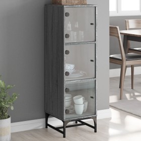Sideboard with Sonoma gray glass doors 35x37x120 cm by , Sideboards - Ref: Foro24-836565, Price: 73,31 €, Discount: %
