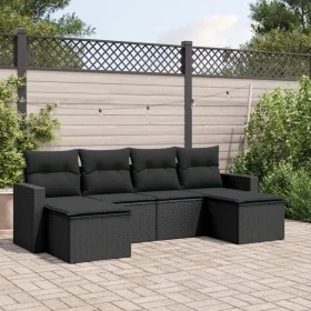 6-piece garden sofa set and black synthetic rattan cushions by , Modular outdoor sofas - Ref: Foro24-3251652, Price: 395,61 €...