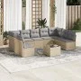 Set Gartensofas mit beigen Kissen 10 Stück synthetisches Rattan von , Gartensets - Ref: Foro24-3249918, Preis: 584,22 €, Raba...