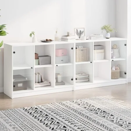 Regal mit Türen Holzwerkstoff schwarz 204x37x75 cm von , Bücherregale und Regale - Ref: Foro24-3206531, Preis: 196,14 €, Raba...