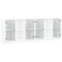 Engineered wood bookcase with black doors 204x37x75 cm by , Bookcases and shelves - Ref: Foro24-3206531, Price: 199,30 €, Dis...