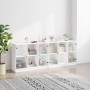 Engineered wood bookcase with black doors 204x37x75 cm by , Bookcases and shelves - Ref: Foro24-3206531, Price: 199,30 €, Dis...