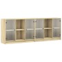 Regal mit Holztüren aus Sonoma-Eiche 204x37x75 cm von , Bücherregale und Regale - Ref: Foro24-3206533, Preis: 191,70 €, Rabat...