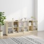 Regal mit Holztüren aus Sonoma-Eiche 204x37x75 cm von , Bücherregale und Regale - Ref: Foro24-3206533, Preis: 191,70 €, Rabat...