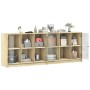 Regal mit Holztüren aus Sonoma-Eiche 204x37x75 cm von , Bücherregale und Regale - Ref: Foro24-3206533, Preis: 191,70 €, Rabat...