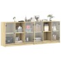 Regal mit Holztüren aus Sonoma-Eiche 204x37x75 cm von , Bücherregale und Regale - Ref: Foro24-3206533, Preis: 191,70 €, Rabat...