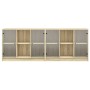 Oak Sonoma wood bookcase with doors 204x37x75 cm by , Bookcases and shelves - Ref: Foro24-3206533, Price: 191,70 €, Discount: %