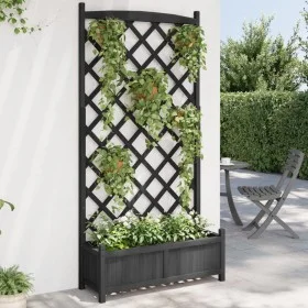 Planter with solid black spruce wood trellis by , Pots and planters - Ref: Foro24-365493, Price: 150,96 €, Discount: %