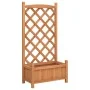Planter with solid brown spruce wood trellis by , Pots and planters - Ref: Foro24-365485, Price: 67,01 €, Discount: %