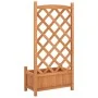 Planter with solid brown spruce wood trellis by , Pots and planters - Ref: Foro24-365485, Price: 67,01 €, Discount: %