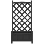 Planter with solid black spruce wood trellis by , Pots and planters - Ref: Foro24-365487, Price: 66,30 €, Discount: %