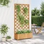 Jardinera con enrejado de madera maciza de abeto marrón de , Maceteros y jardineras - Ref: Foro24-365479, Precio: 138,74 €, D...