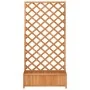 Jardinera con enrejado de madera maciza de abeto marrón de , Maceteros y jardineras - Ref: Foro24-365479, Precio: 138,74 €, D...