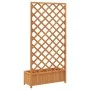 Jardinera con enrejado de madera maciza de abeto marrón de , Maceteros y jardineras - Ref: Foro24-365479, Precio: 138,74 €, D...