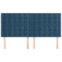 Cabeceros 4 unidades de terciopelo azul oscuro 100x5x78/88 cm