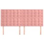 Cabeceros 4 unidades de terciopelo rosa 100x5x78/88 cm