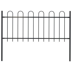Garden fence with black steel hoop tips 1.7 m by vidaXL, fence panels - Ref: Foro24-144930, Price: 71,49 €, Discount: %