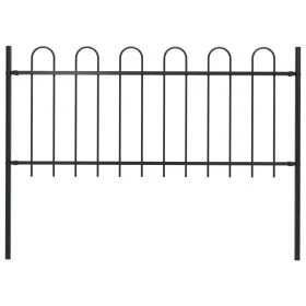 Gartenzaun mit schwarzen Stahlringspitzen, 1,7 m von vidaXL, Zaunpaneele - Ref: Foro24-144930, Preis: 63,78 €, Rabatt: %