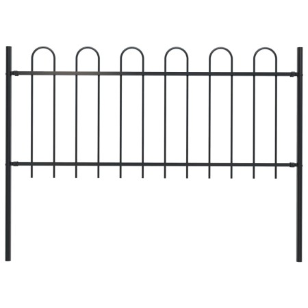 Gartenzaun mit schwarzen Stahlringspitzen, 1,7 m von vidaXL, Zaunpaneele - Ref: Foro24-144930, Preis: 71,49 €, Rabatt: %