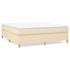 Box spring bed with cream fabric mattress 180x200 cm by , Beds and slatted bases - Ref: Foro24-3144543, Price: 506,24 €, Disc...