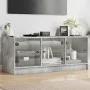 TV cabinet with concrete gray glass doors 102x37x42 cm by , TV Furniture - Ref: Foro24-836409, Price: 66,71 €, Discount: %