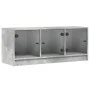 TV cabinet with concrete gray glass doors 102x37x42 cm by , TV Furniture - Ref: Foro24-836409, Price: 66,71 €, Discount: %
