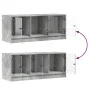 TV cabinet with concrete gray glass doors 102x37x42 cm by , TV Furniture - Ref: Foro24-836409, Price: 66,71 €, Discount: %