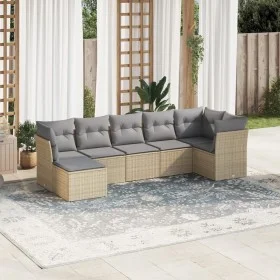7-teiliges Gartensofa-Set und beigefarbene synthetische Rattankissen von , Gartensets - Ref: Foro24-3249808, Preis: 433,74 €,...
