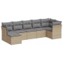 7-teiliges Gartensofa-Set und beigefarbene synthetische Rattankissen von , Gartensets - Ref: Foro24-3249808, Preis: 440,15 €,...