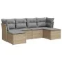 Garden sofa set with cushions 6 pieces beige synthetic rattan by , Garden sets - Ref: Foro24-3249848, Price: 376,61 €, Discou...